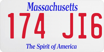MA license plate 174JI6
