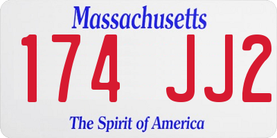 MA license plate 174JJ2