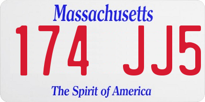 MA license plate 174JJ5