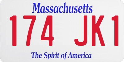 MA license plate 174JK1