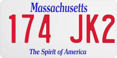 MA license plate 174JK2