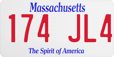 MA license plate 174JL4