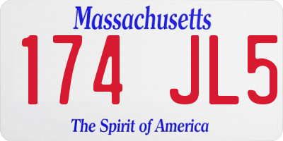 MA license plate 174JL5