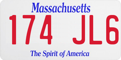 MA license plate 174JL6