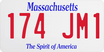 MA license plate 174JM1