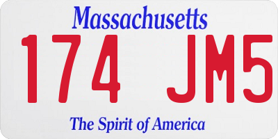 MA license plate 174JM5