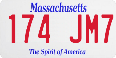 MA license plate 174JM7