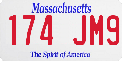 MA license plate 174JM9
