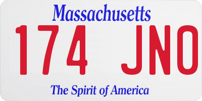 MA license plate 174JN0