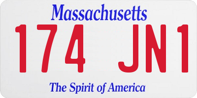 MA license plate 174JN1