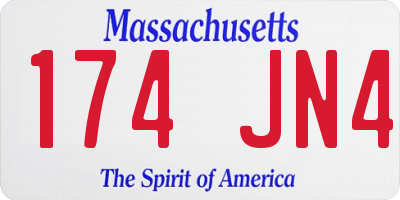 MA license plate 174JN4