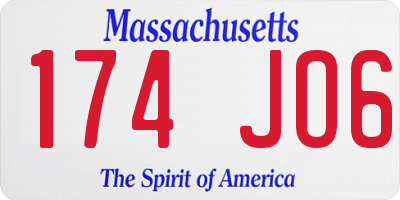 MA license plate 174JO6