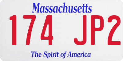 MA license plate 174JP2
