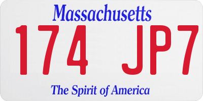 MA license plate 174JP7