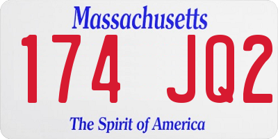 MA license plate 174JQ2