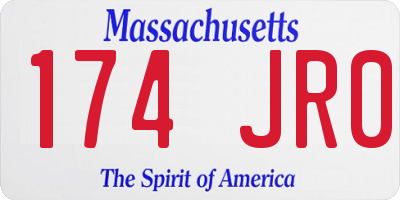 MA license plate 174JR0