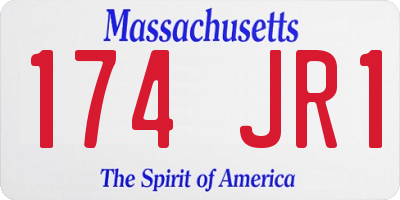 MA license plate 174JR1