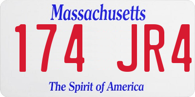 MA license plate 174JR4