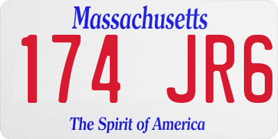 MA license plate 174JR6