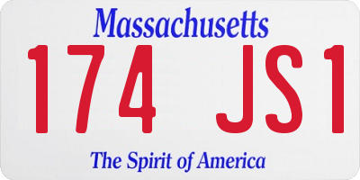 MA license plate 174JS1