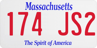 MA license plate 174JS2