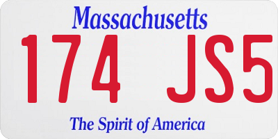 MA license plate 174JS5