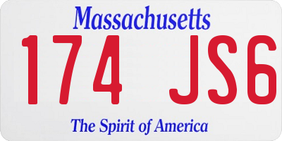 MA license plate 174JS6