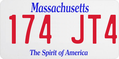 MA license plate 174JT4