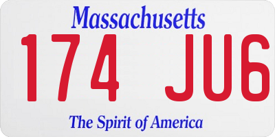 MA license plate 174JU6