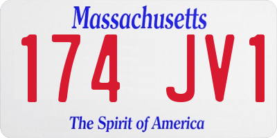 MA license plate 174JV1