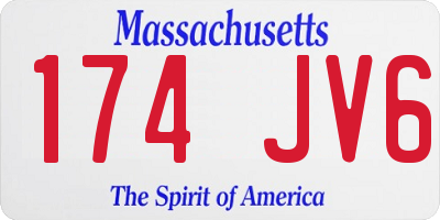 MA license plate 174JV6