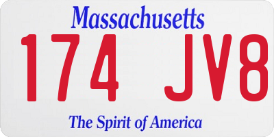MA license plate 174JV8