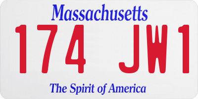 MA license plate 174JW1