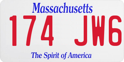 MA license plate 174JW6