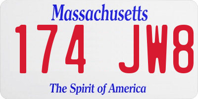 MA license plate 174JW8
