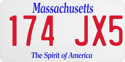 MA license plate 174JX5