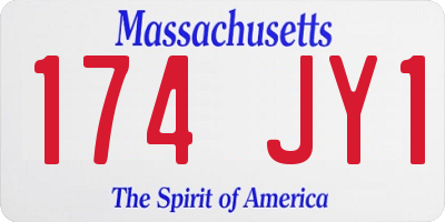 MA license plate 174JY1