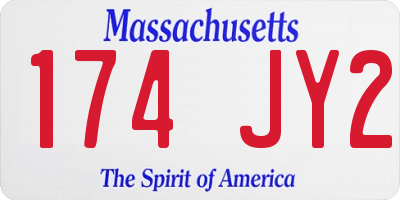MA license plate 174JY2
