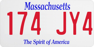 MA license plate 174JY4