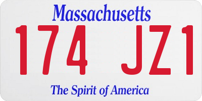 MA license plate 174JZ1