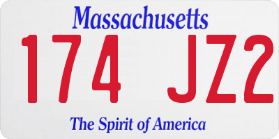 MA license plate 174JZ2