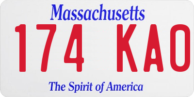 MA license plate 174KA0