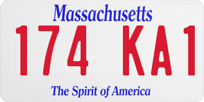 MA license plate 174KA1