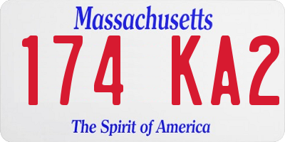 MA license plate 174KA2