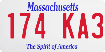MA license plate 174KA3