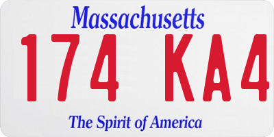 MA license plate 174KA4