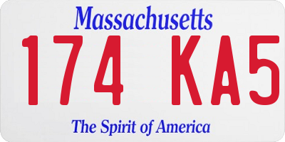 MA license plate 174KA5