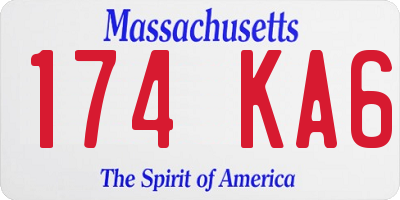 MA license plate 174KA6
