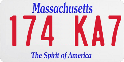 MA license plate 174KA7