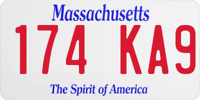 MA license plate 174KA9